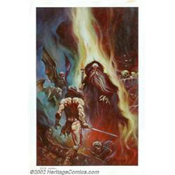 Maren - Original Painting, "Sword of the Sorcerer" (undated). A stunning image depicting the classic