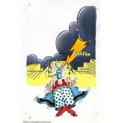 Don Martin - Original Cover Art for Captain Klutz paperback #1 (EC, 1979). Lightning rarely strikes.