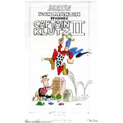 Don Martin - Original Cover Art for Captain Klutz Paperback II (EC, 1981). Able to leap small buildi