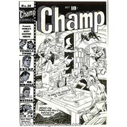 Joe Simon (attributed) - Original Cover Art for Champ #20 (Harvey, 1942). This cover may be by Joe S