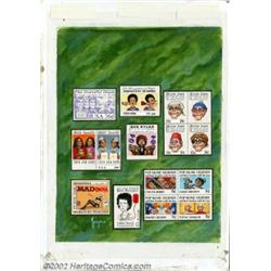 Greg Theakston - Original Back Cover Art for Mad #332, "Rock & Roll Stamps You'll Never See" (EC, 19