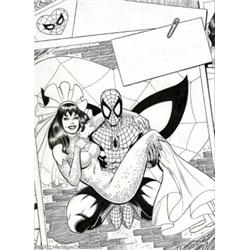 John Romita and Ron Lim - Original Cover Art for Spider-Man Wedding trade paperback (Marvel, 1992)..