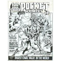 Joe Simon - Original Cover Art for Pocket Comics #1 (Harvey, 1941). Offered here is a museum-quality