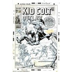 Herb Trimpe - Original Cover Art for Kid Colt Outlaw (Marvel, 1969). Here's the shoot-out the West w