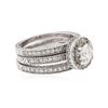 Image 2 : 14KT White Gold 1.87 ctw Diamond Ring Wedding Set
