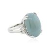 Image 2 : 14KT White Gold 7.60 ctw Aquamarine and Diamond Ring