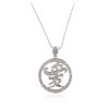 Image 2 : 14KT White Gold 0.15 ctw Diamond Pendant With Chain