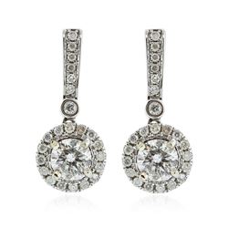 14KT White Gold 1.62 ctw Diamond Earrings