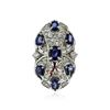 Image 1 : 14KT White Gold 3.78 ctw Sapphire and Diamond Ring