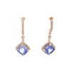 Image 1 : 14KT Rose Gold 2.58 ctw Tanzanite and Diamond Earrings