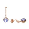Image 2 : 14KT Rose Gold 2.58 ctw Tanzanite and Diamond Earrings