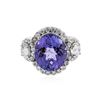 Image 1 : 14KT White Gold 6.14 ctw Tanzanite and Diamond Ring