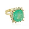 Image 2 : 14KT Yellow Gold GIA Certified 6.70 ctw Emerald and Diamond Ring
