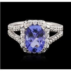 14KT White Gold 2.24 ctw Tanzanite and Diamond Ring