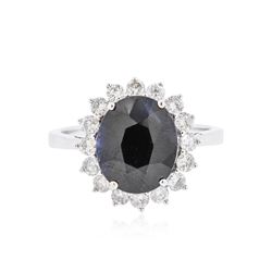 14KT White Gold 3.31 ctw Sapphire and Diamond Ring