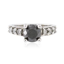 14KT White Gold 1.59 ctw Black Diamond Ring