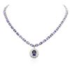 Image 1 : 14KT White Gold 31.96 ctw Tanzanite and Diamond Necklace