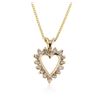 Image 2 : 14KT Yellow Gold 0.19 ctw Diamond Heart Pendant With Chain