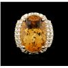 Image 1 : 14KT Yellow Gold 11.17 ctw Citrine and Diamond Ring