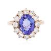 Image 1 : 14KT Rose Gold 3.30 ctw Tanzanite and Diamond Ring
