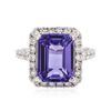 Image 1 : 18KT White Gold 6.19 ctw Tanzanite and Diamond Ring
