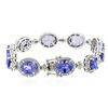 Image 2 : 14KT White Gold 21.00 ctw Tanzanite and Diamond Bracelet