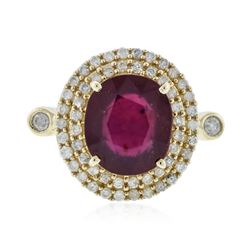 14KT Yellow Gold 4.98 ctw Ruby and Diamond Ring