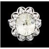 Image 1 : 14KT White Gold 7.90 ctw Yellow Sapphire and Diamond Ring