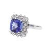 Image 2 : 14KT White Gold 5.12 ctw Tanzanite and Diamond Ring