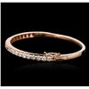 Image 2 : 14KT Rose Gold 2.88 ctw Diamond Bangle Bracelet