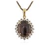 Image 2 : PLATED SILVER 24.37 ctw Ruby and White Topaz Pendant With Chain