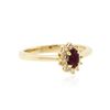 Image 2 : 14KT Yellow Gold 0.18 ctw Ruby and Diamond Ring