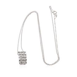 14KT White Gold 0.75 ctw Diamond Pendant With Chain