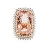 Image 1 : 14KT Rose Gold 24.92 ctw Morganite and Diamond Ring