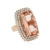 Image 2 : 14KT Rose Gold 24.92 ctw Morganite and Diamond Ring