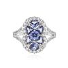 Image 1 : SILVER 1.49 ctw Tanzanite and White Sapphire Ring