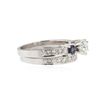 Image 2 : 14KT White Gold 0.85 ctw Diamond and Sapphire Wedding Ring Set