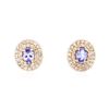 Image 1 : 14KT Rose Gold 1.40 ctw Tanzanite and Diamond Earrings