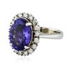 Image 2 : 14KT White Gold 6.53 ctw Tanzanite and Diamond Ring