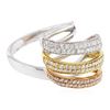 Image 2 : 18KT Tri-Color Gold 0.98 ctw Diamond Ring