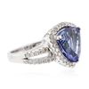 Image 2 : 14KT White Gold 5.22 ctw Tanzanite and Diamond Ring