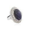 Image 2 : 14KT White Gold 15.08 ctw Sapphire and Diamond Ring