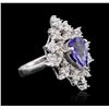 Image 2 : 14KT White Gold 2.45 ctw Tanzanite and Diamond Ring