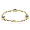 Image 2 : 14KT Yellow Gold 0.30 ctw Diamond Evil Eye Bracelet