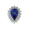 Image 1 : 14KT White Gold 6.85 ctw Tanzanite and Diamond Ring