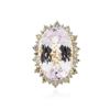 Image 1 : 14KT Yellow Gold GIA Certified 37.12 ctw Kunzite and Diamond Ring