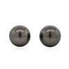 Image 1 : 14KT White Gold Black Pearl Earrings