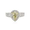 Image 1 : 18KT Two-Tone Gold GIA Certified 1.92 ctw Fancy Yellow Diamond Ring