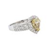 Image 2 : 18KT Two-Tone Gold GIA Certified 1.92 ctw Fancy Yellow Diamond Ring