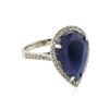 Image 2 : 14KT White Gold 14.46 ctw Sapphire and Diamond Ring